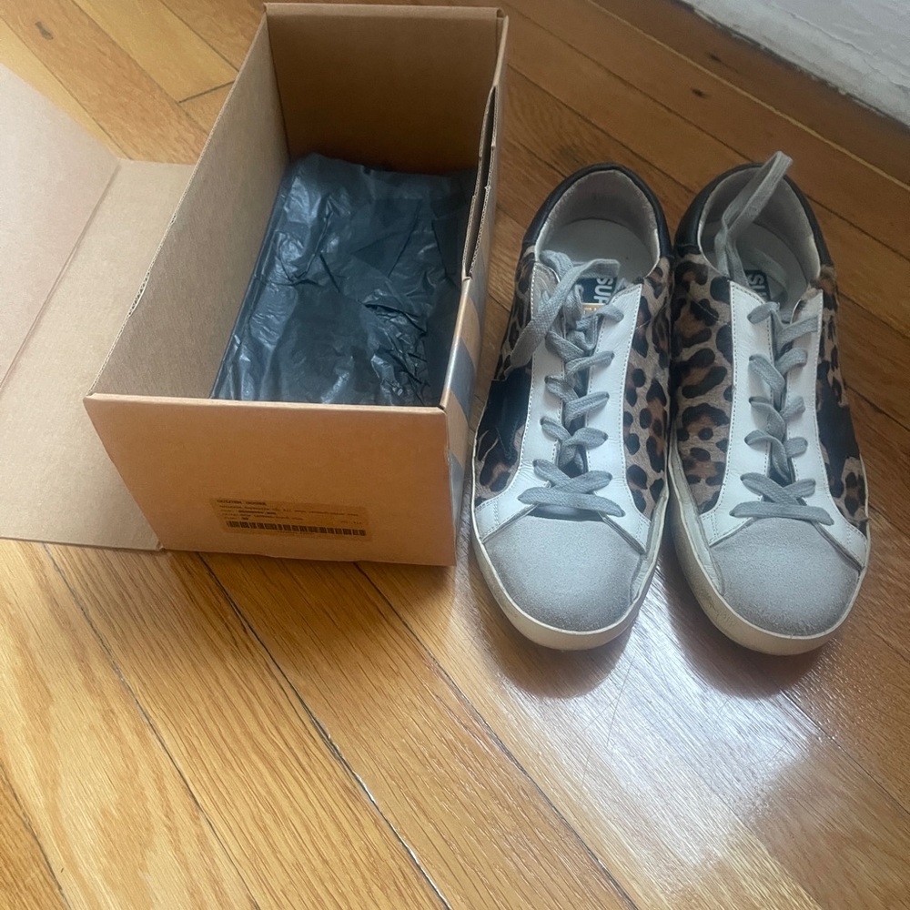 Golden Goose Super-Star Leopard Pony Hair Sneakers – Size 39 EU (8 US)